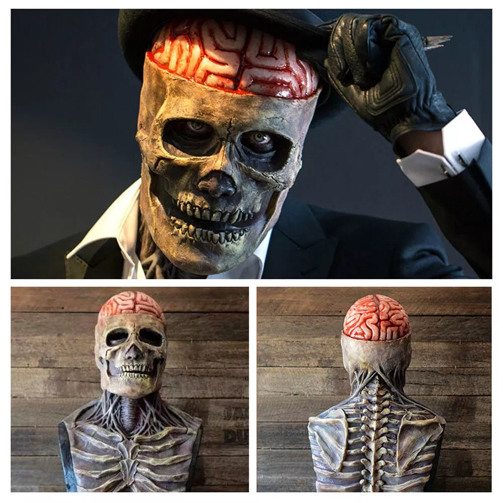 Full Head Skeleton Mask Skull Halloween Cosplay Costume Prop