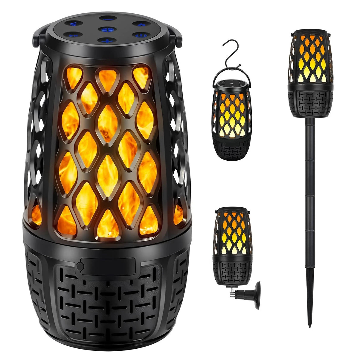 Wireless Outdoor Speaker Flame Light Lantern Mountable Waterproof