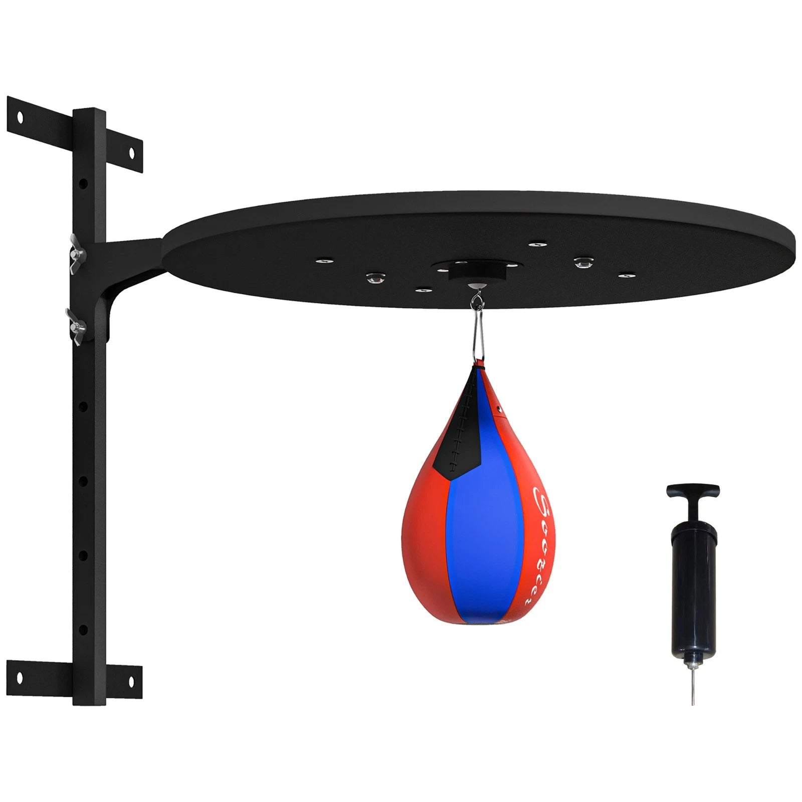 Adjustable Wall-Mounted Speed Bag Platform with 360° Swivel & Pump