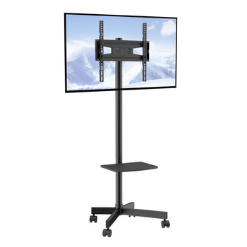 Mobile TV Stand with Tray and Locking Wheels for 23–60 Inch TVs