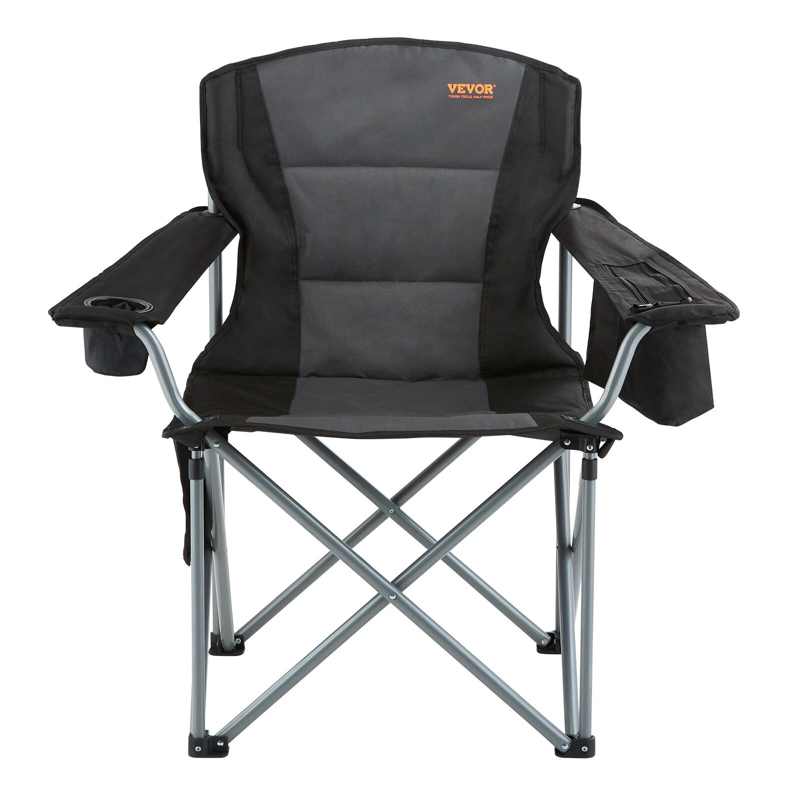 Foldable Outdoor Camping Chair with Storage Pockets and Cup Holder