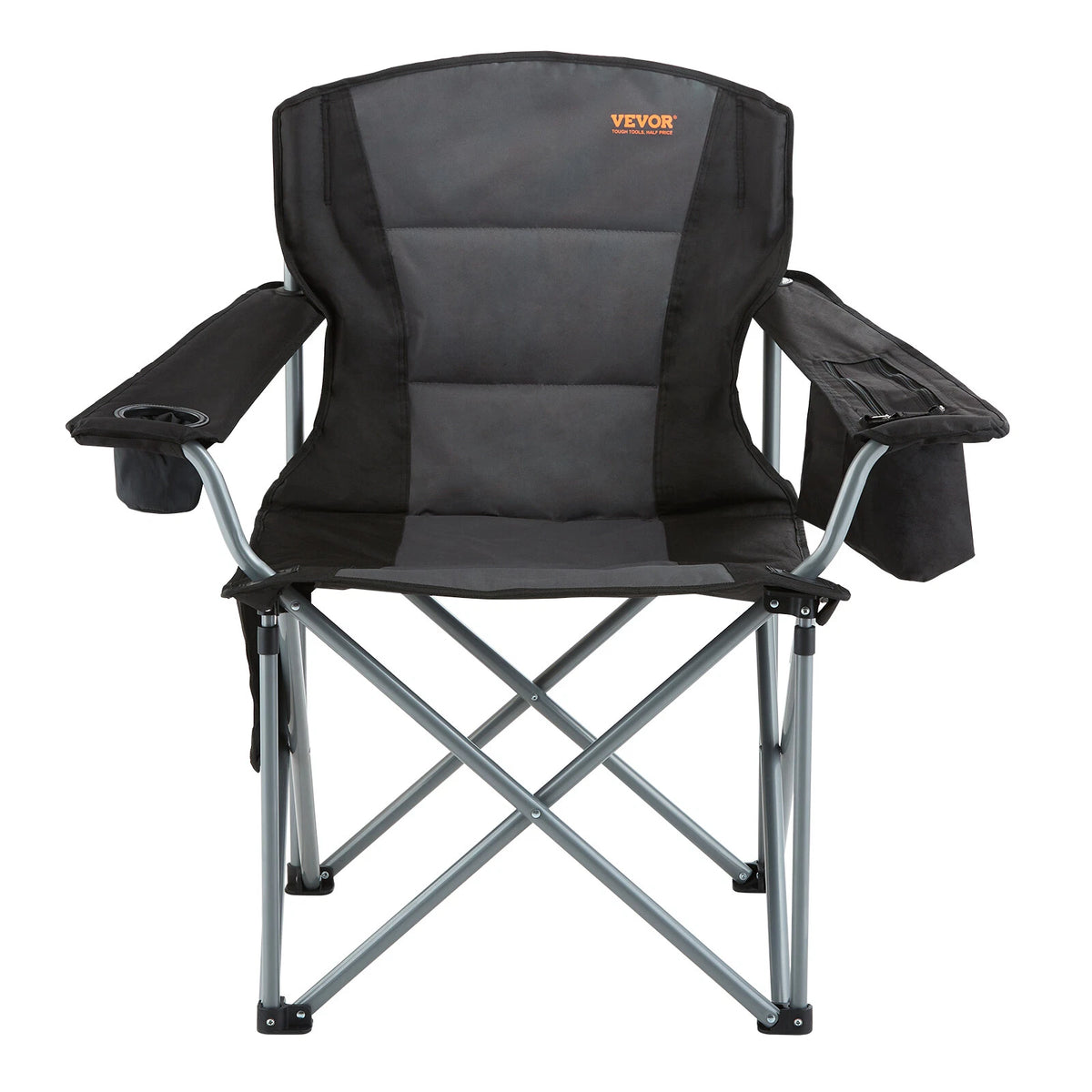 Foldable Outdoor Camping Chair with Storage Pockets and Cup Holder