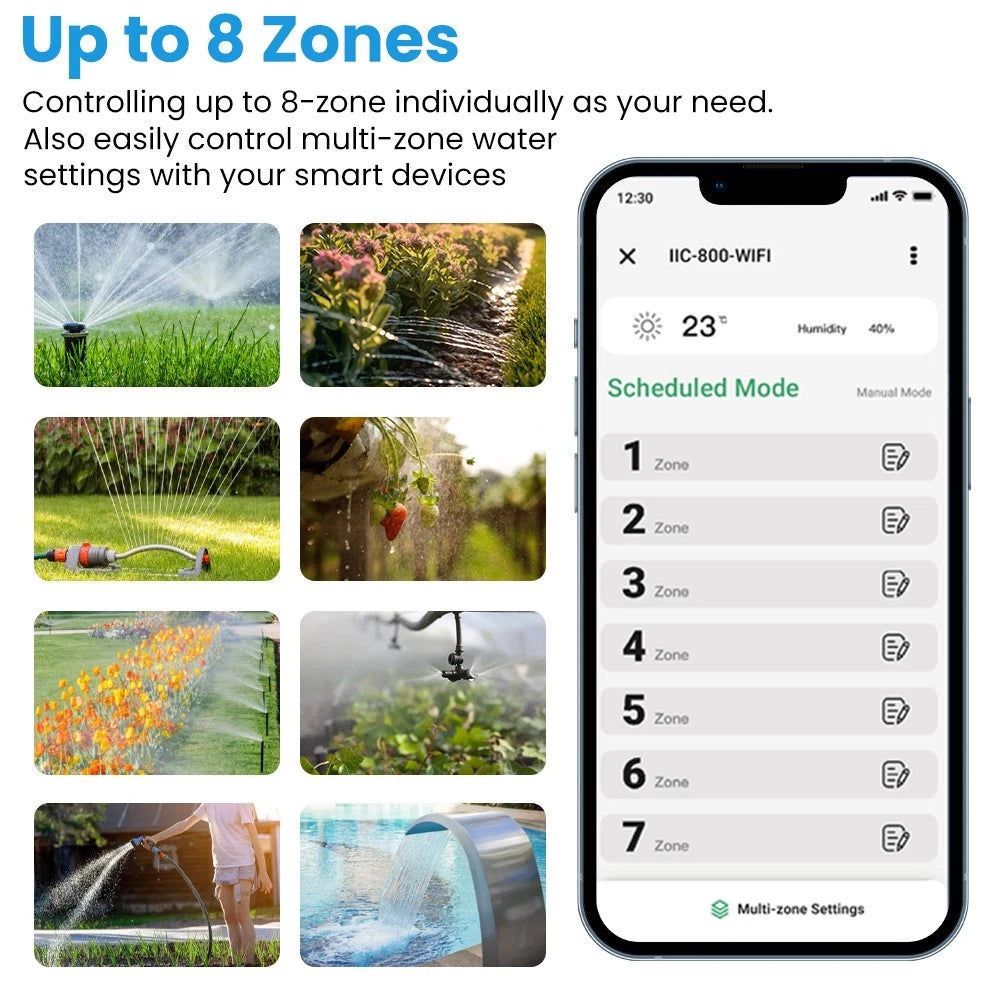 Smart 8 Zone WiFi Sprinkler Controller App Lawn Irrigation Timer