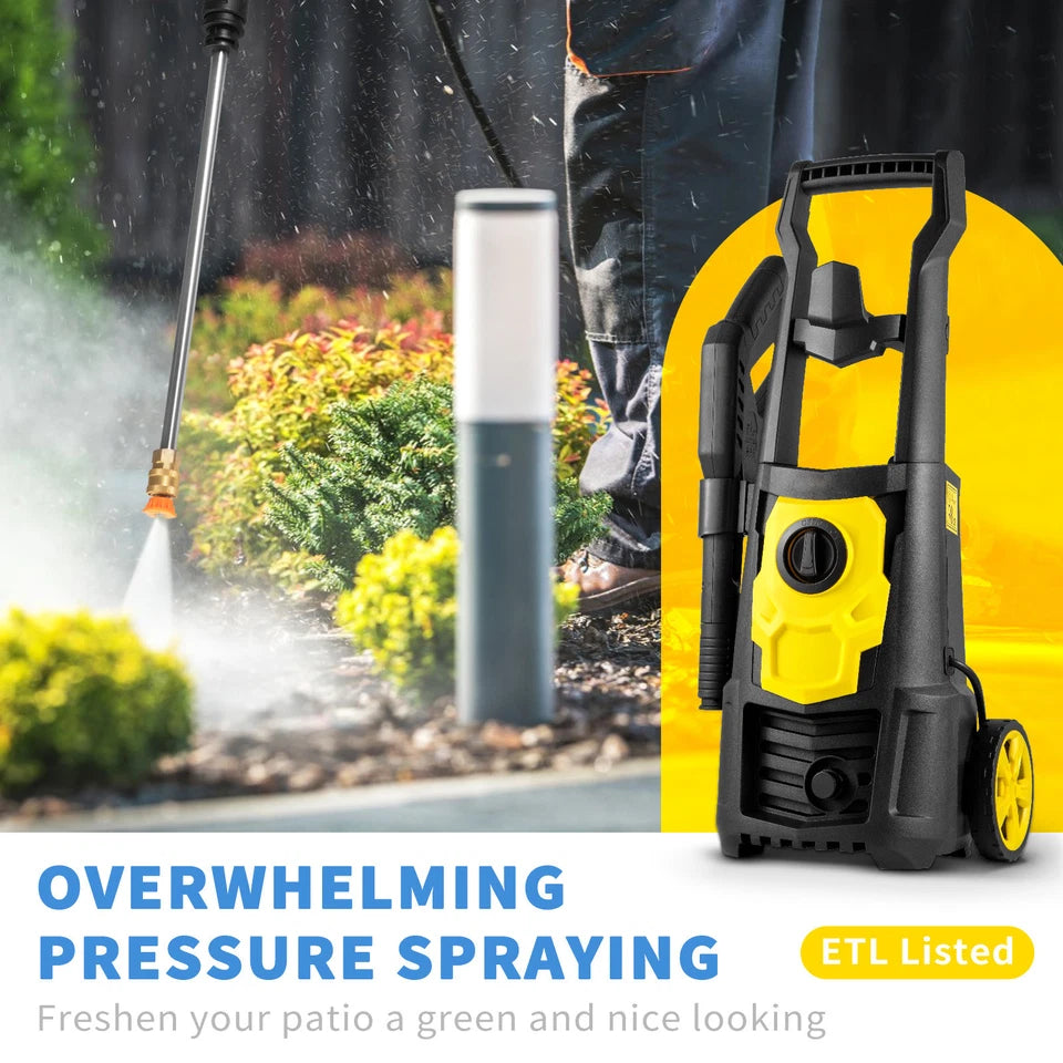 2000PSI Electric Pressure Washer with 5 Nozzles 30ft Hose 1.65GPM