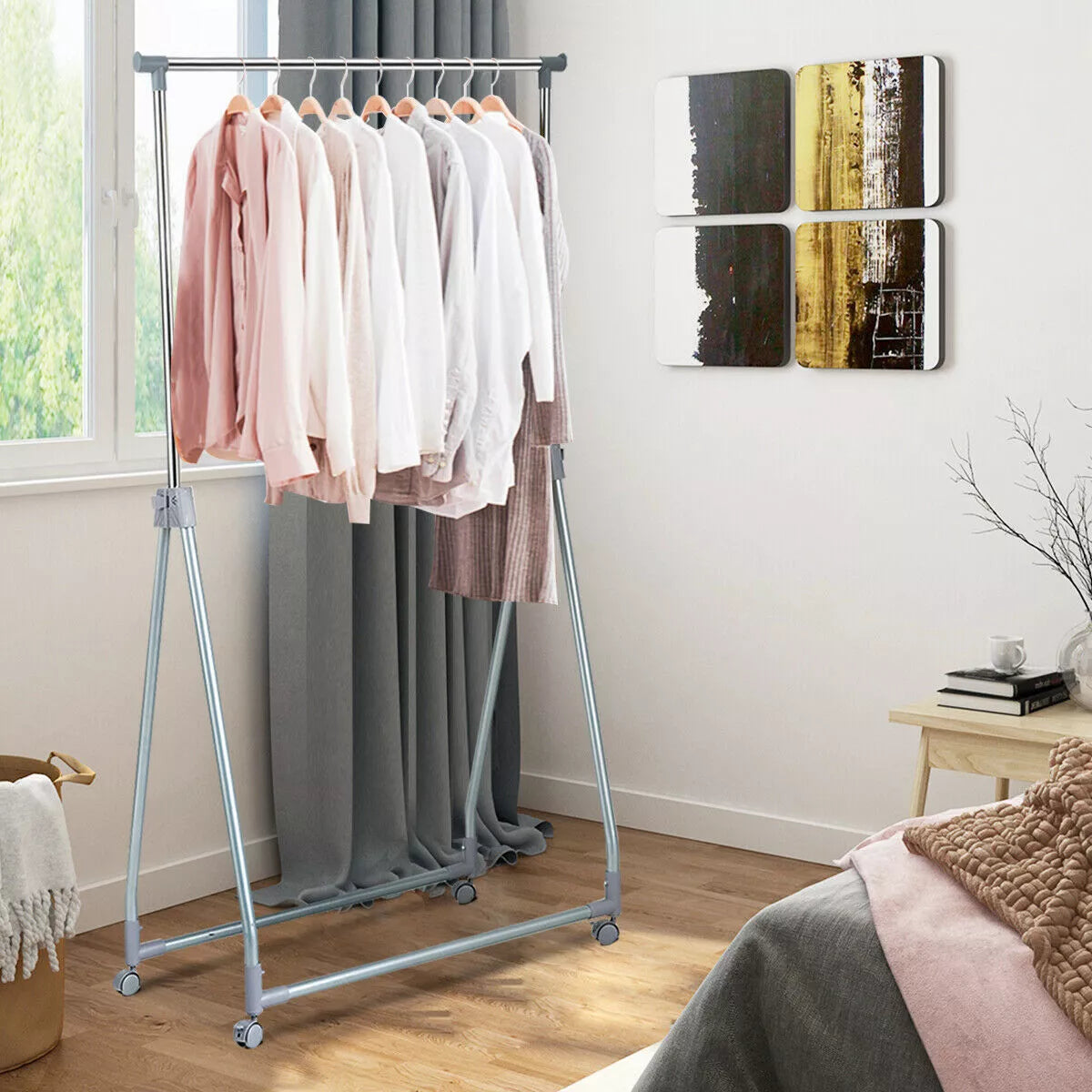 Extendable & Foldable Garment Rack with Adjustable Height