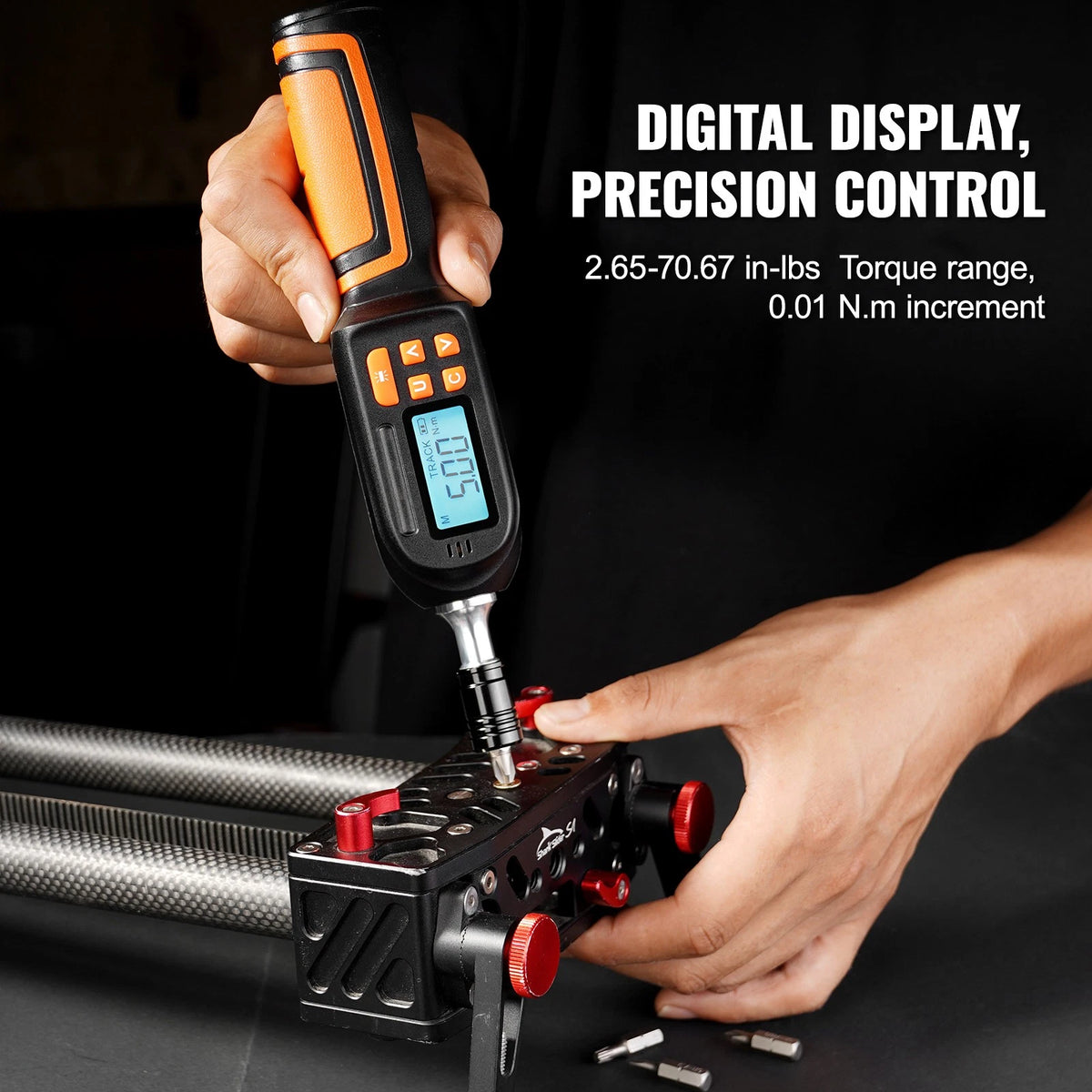 Digital Torque Wrench Set 1/4" with Adjustable Bits & Carrying Case
