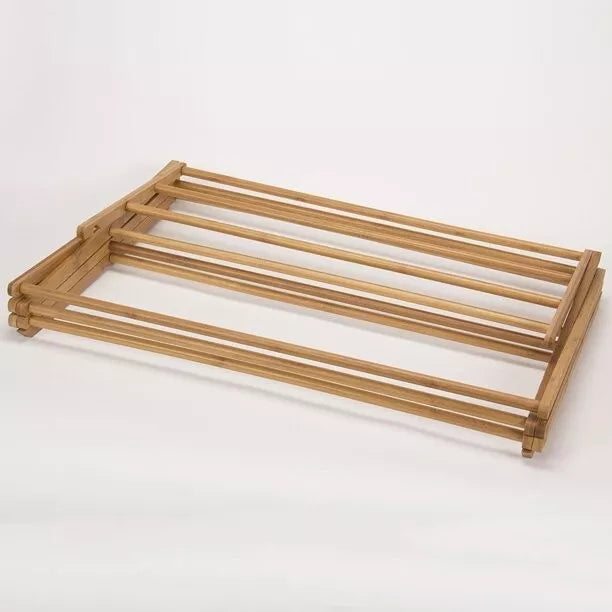 Foldable Heavy Duty Bamboo Drying Rack for Clothes Indoor/Outdoor Use