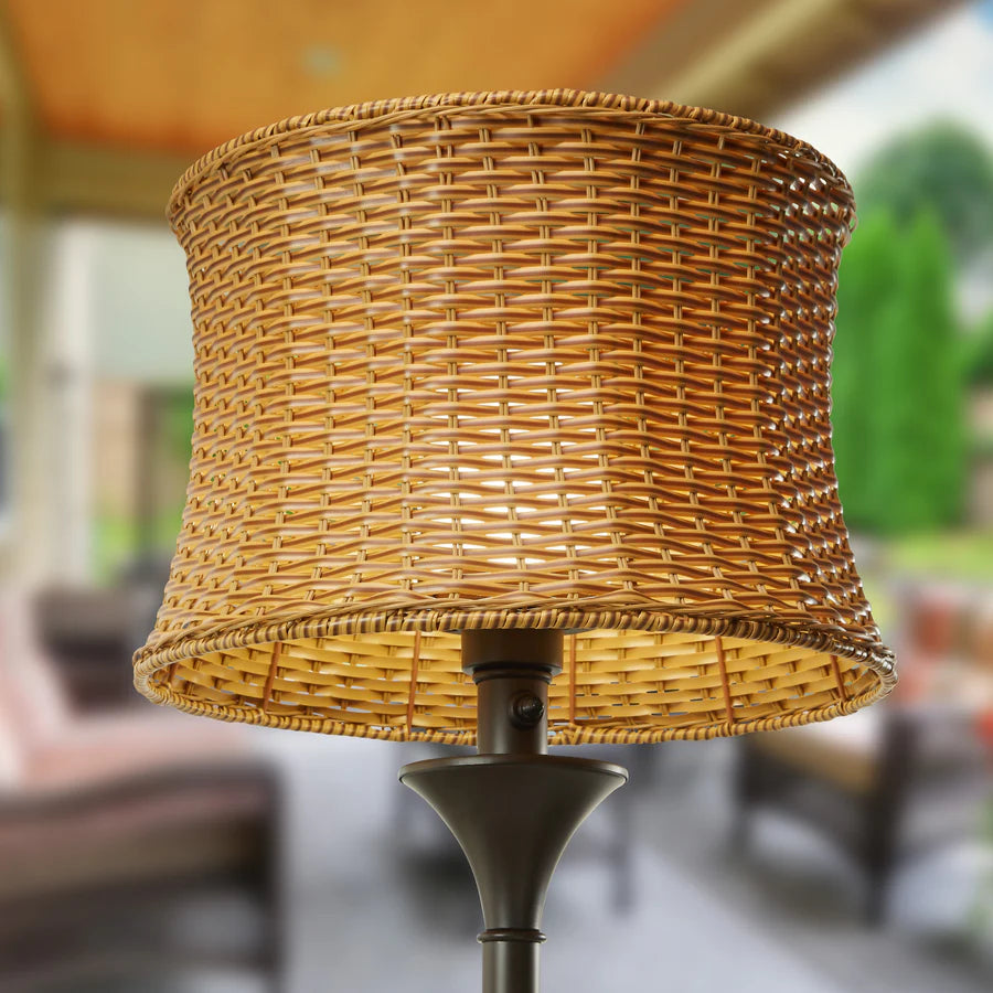 59.5" Indoor & Outdoor Basket-Weave Floor Lamp Tropical Style Light