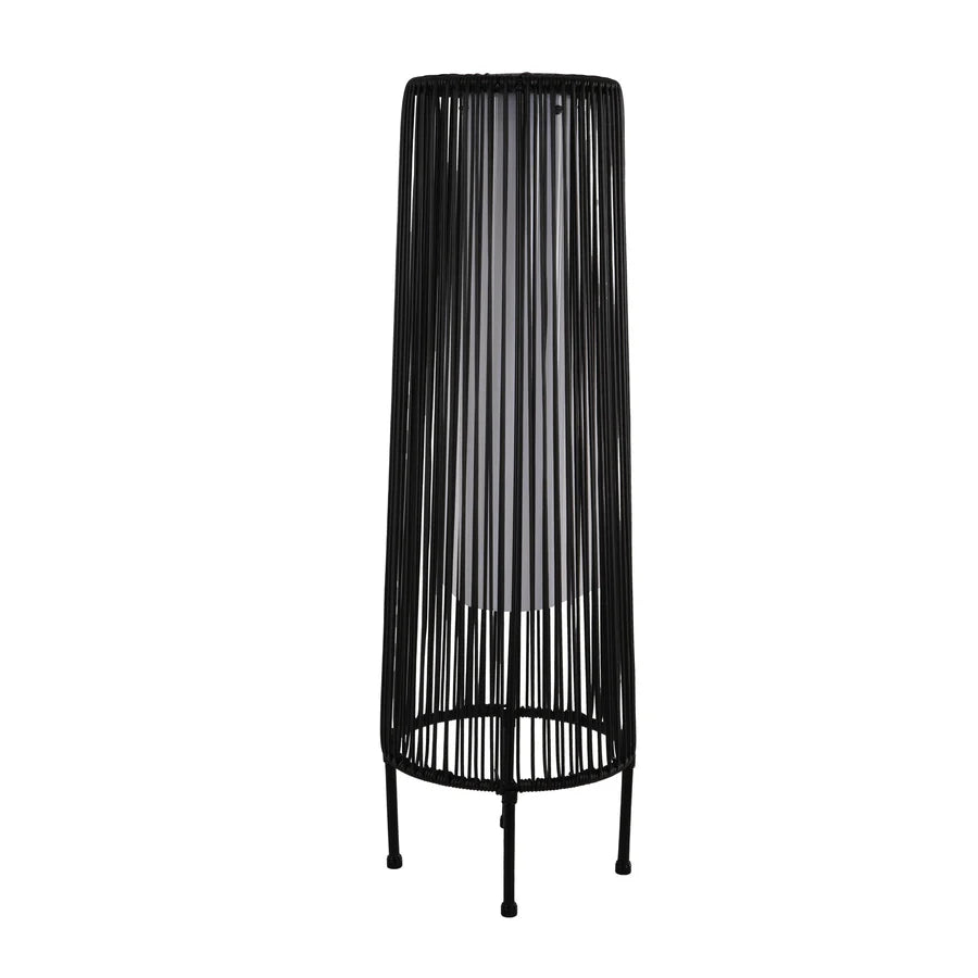 2-Pack Solar Floor Lamps Outdoor Wicker LED Lights for Garden Patio