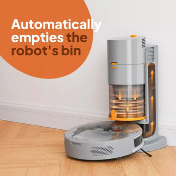 Slim Ultra-Quiet Robotic Vacuum Self-Emptying and Strong Suction