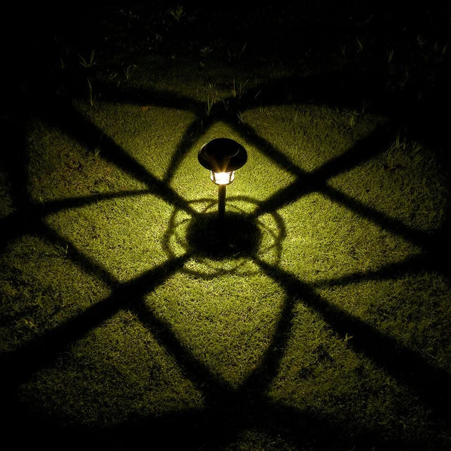 6-Pack Solar Metal and Glass Pathway Lights Warm White Outdoor Lamps