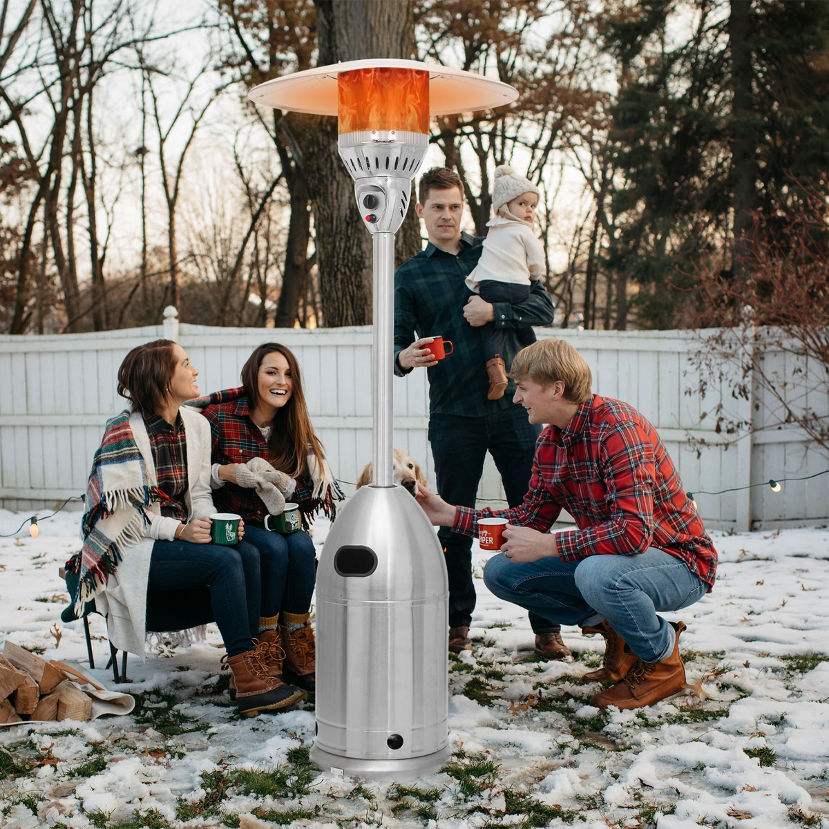 84" Outdoor Propane Patio Heater 41000 BTU Freestanding with Wheels