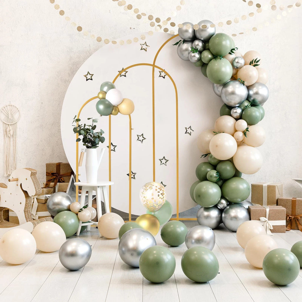 Gold Metal Wedding Arch Backdrop Stand Set of 3 Frames for Events