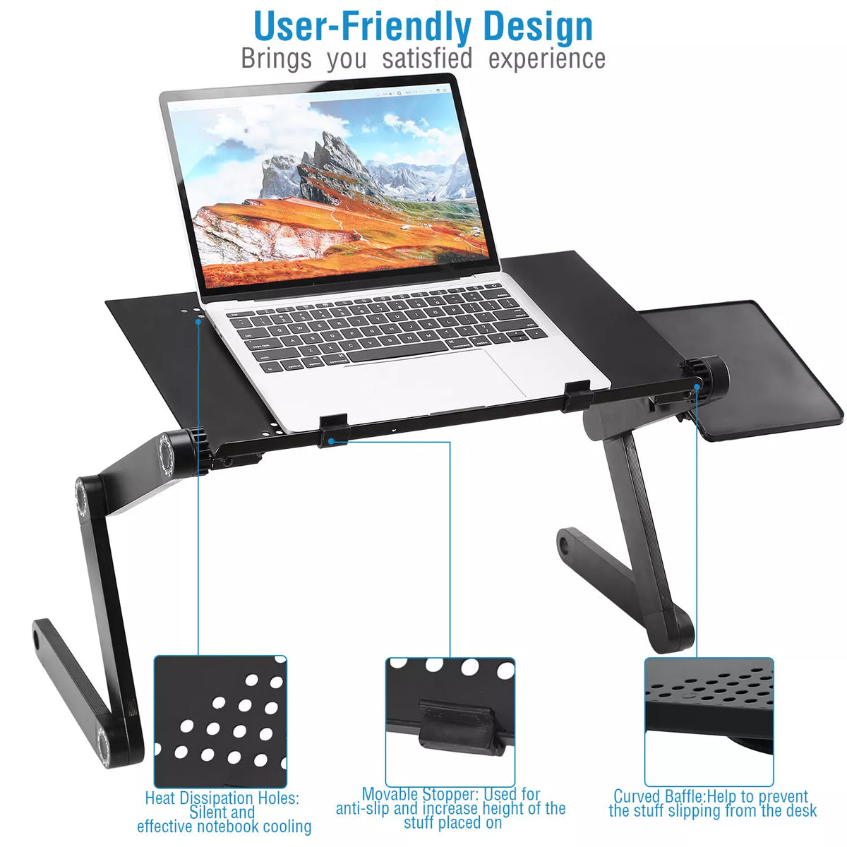 Adjustable Foldable Laptop Table Stand 360° Desk