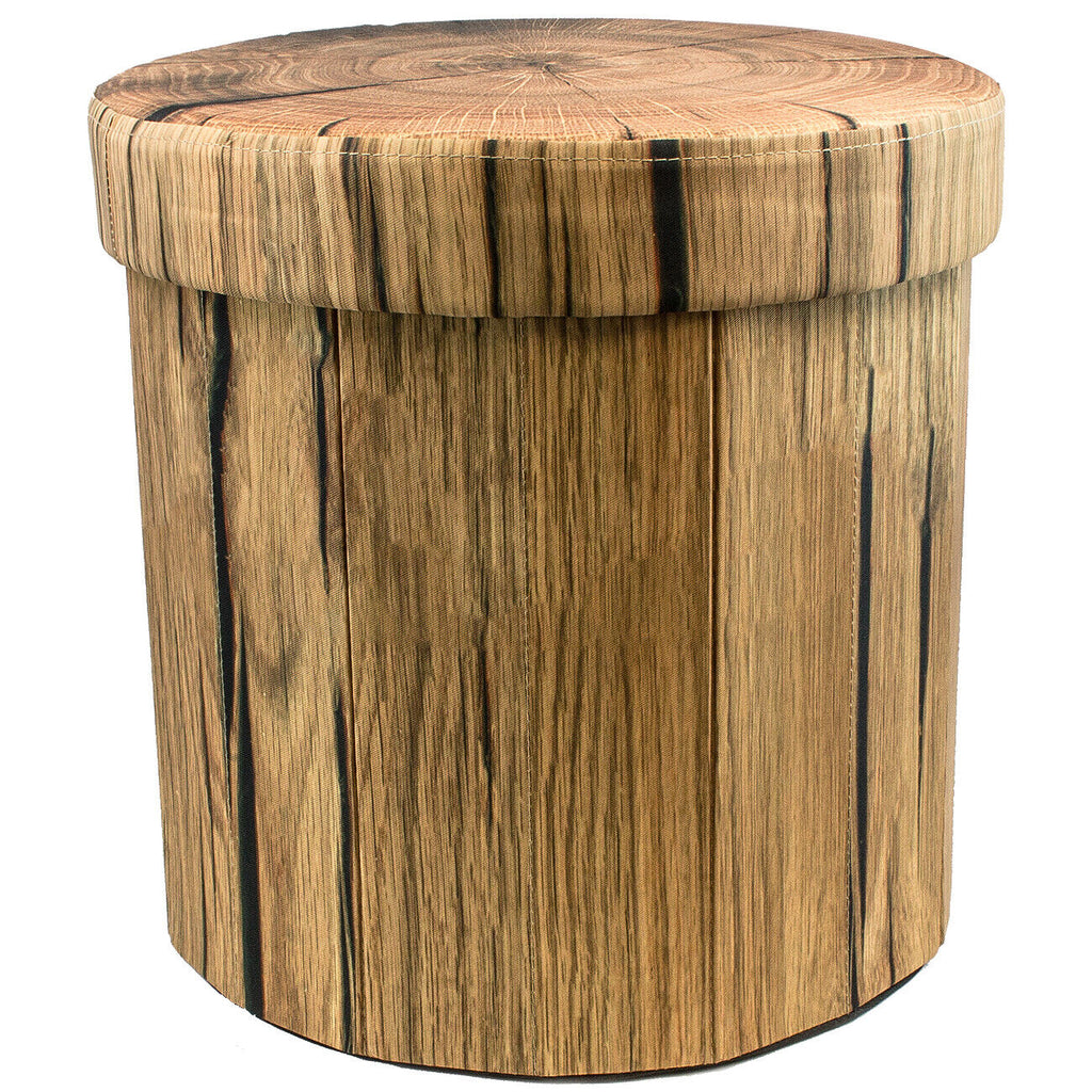 Foldable Tree Stump Storage Ottoman Stylish & Space-Saving