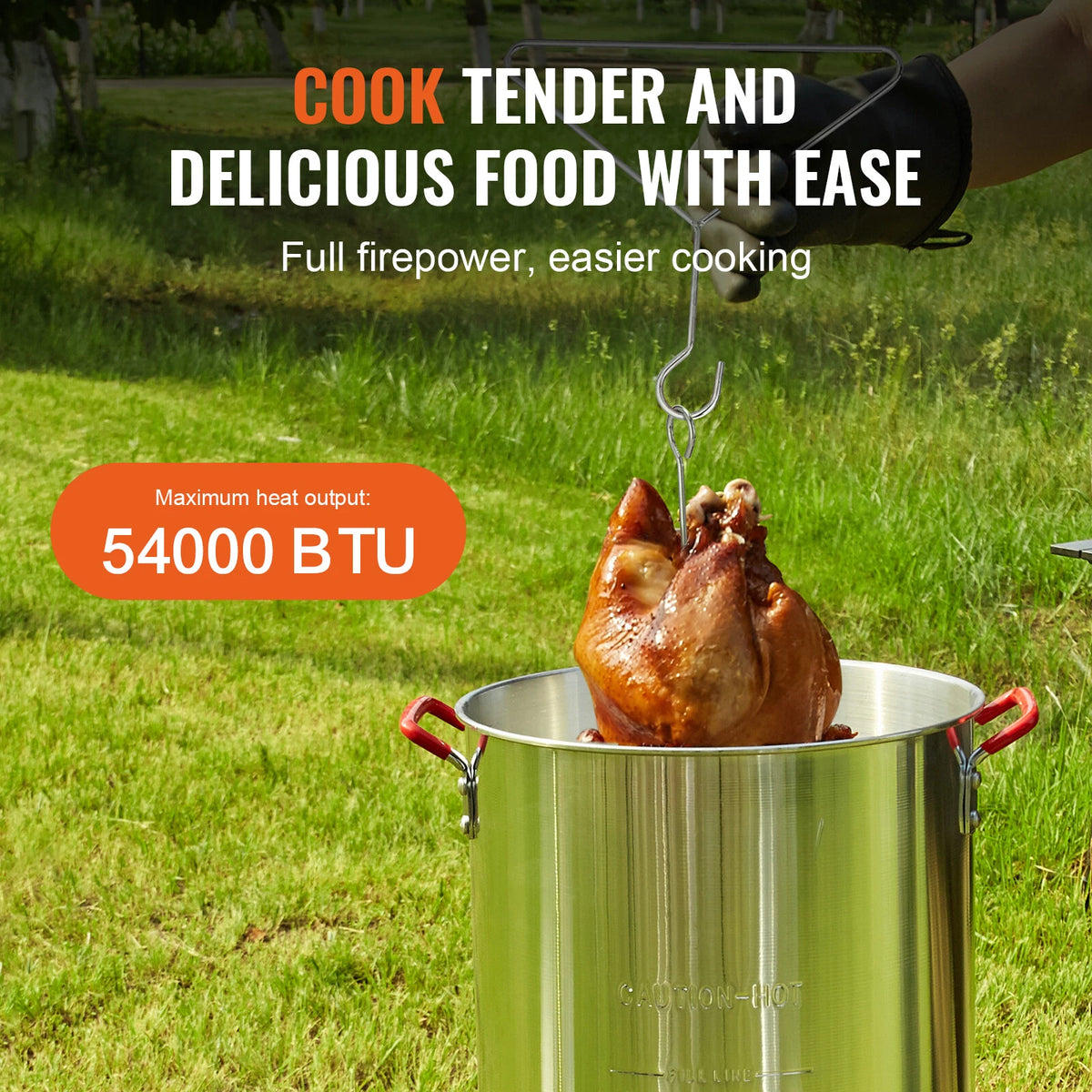 30Qt Propane Turkey Fryer Set with Aluminum Pot & 54,000 BTU Burner