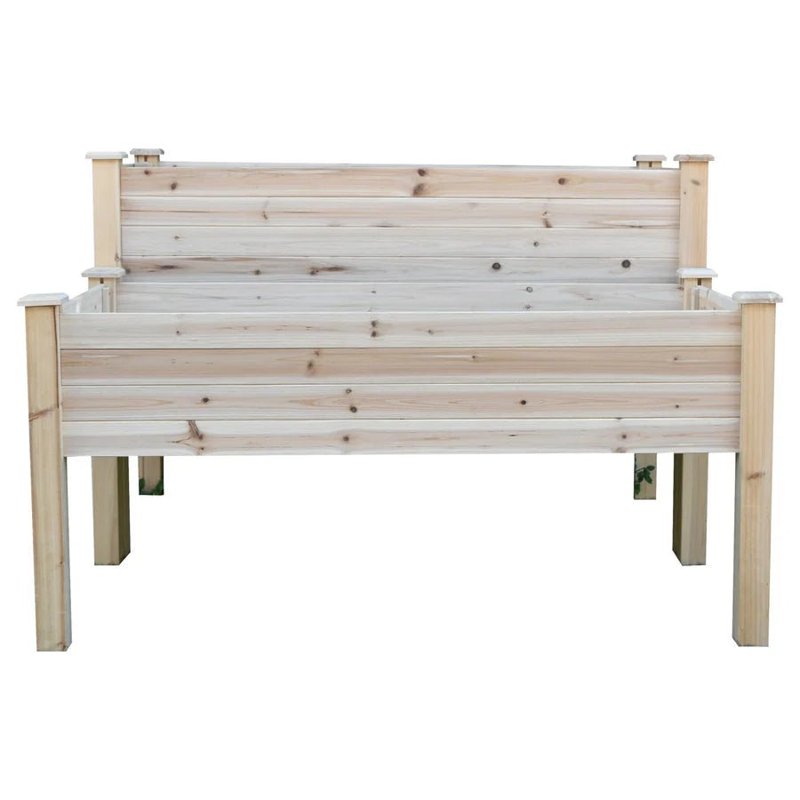 2-Tier Wooden Raised Garden Bed Planter Box with Drainage Outdoors