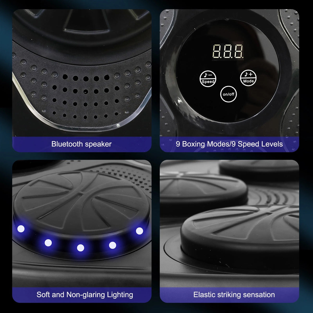 Smart Music Boxing Machine with LED Lights, Bluetooth & Gloves 2025