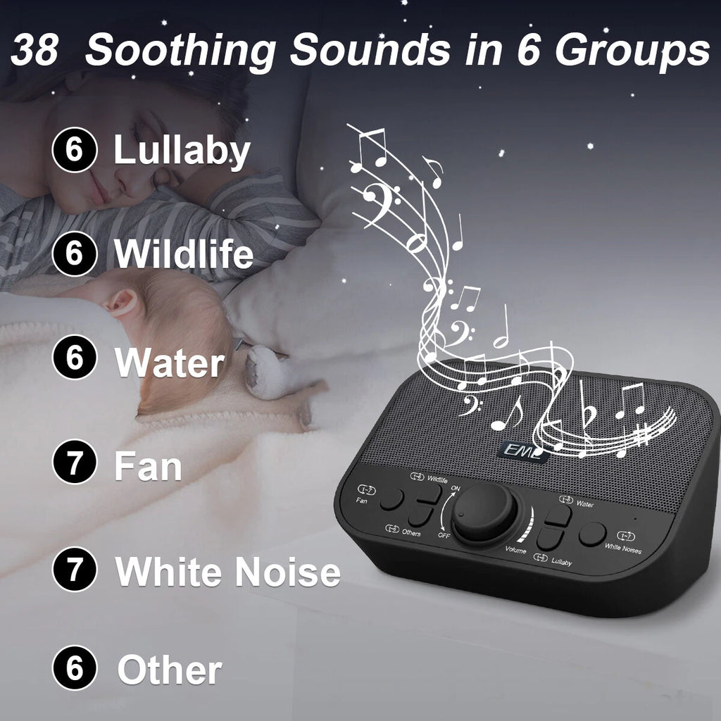 Portable White Noise Machine with 38 Sounds for Sleep and Relaxation