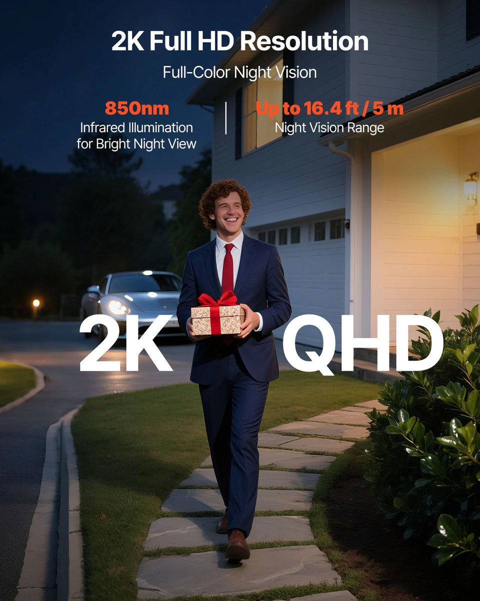 2K Wireless Video Doorbell Camera with 170° View & Smart Detection Pro