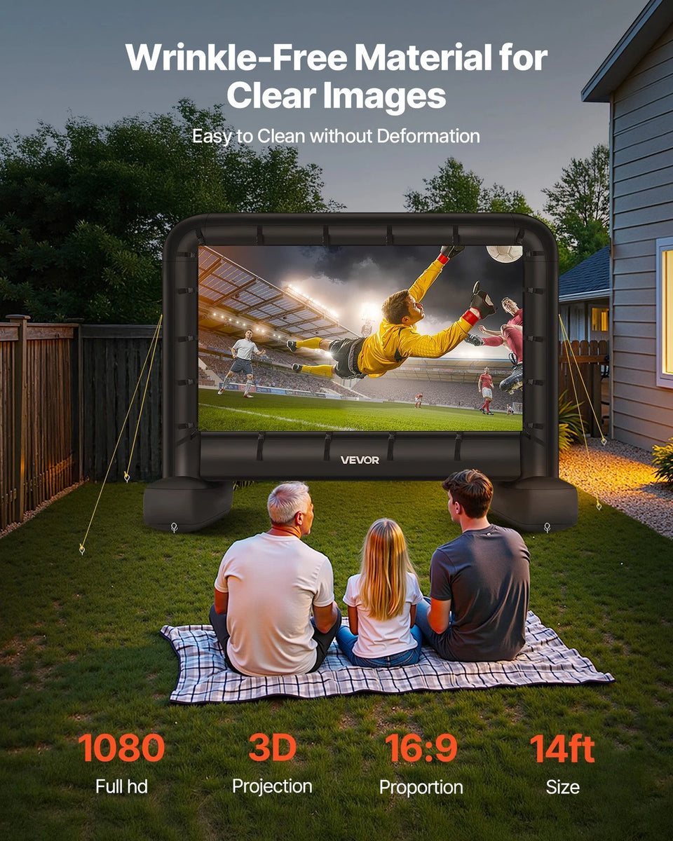 14 ft Inflatable Movie Screen with Quiet Blower and Carry Bag
