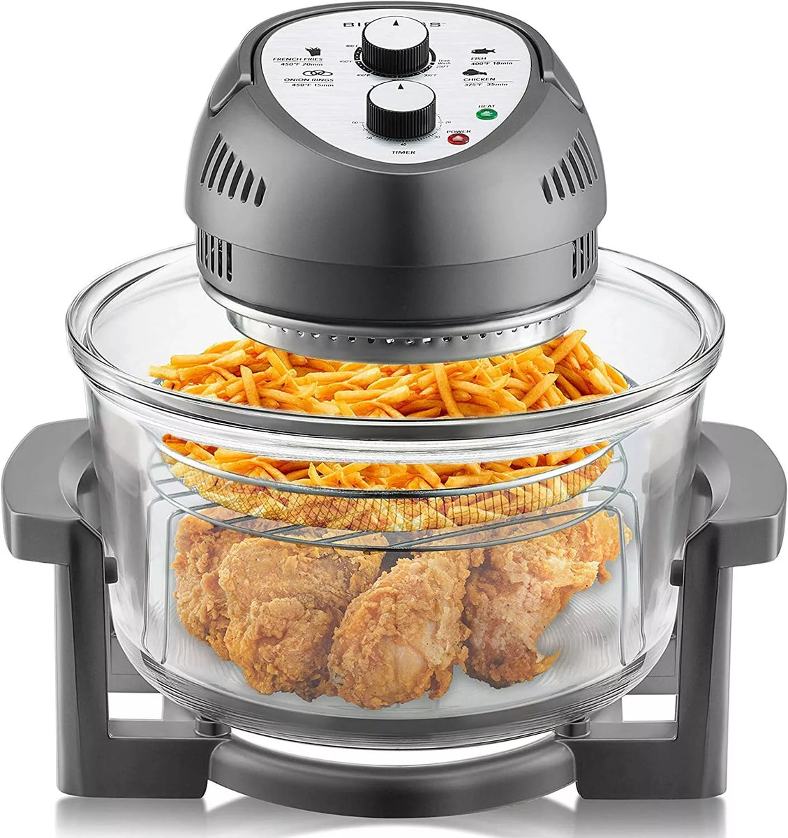 16Qt Oil-Free Air Fryer Oven Combo with Racks & Cookbook