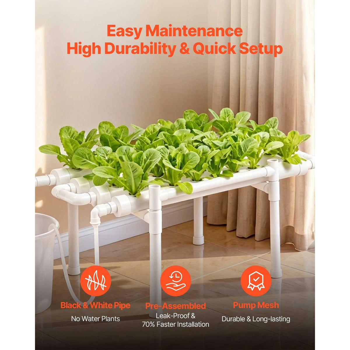 36 Site Hydroponic Growing System Kit Indoor 1 Layer Plant Setup