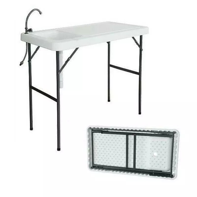 Portable Outdoor Cleaning Table with Sink and Faucet Camping