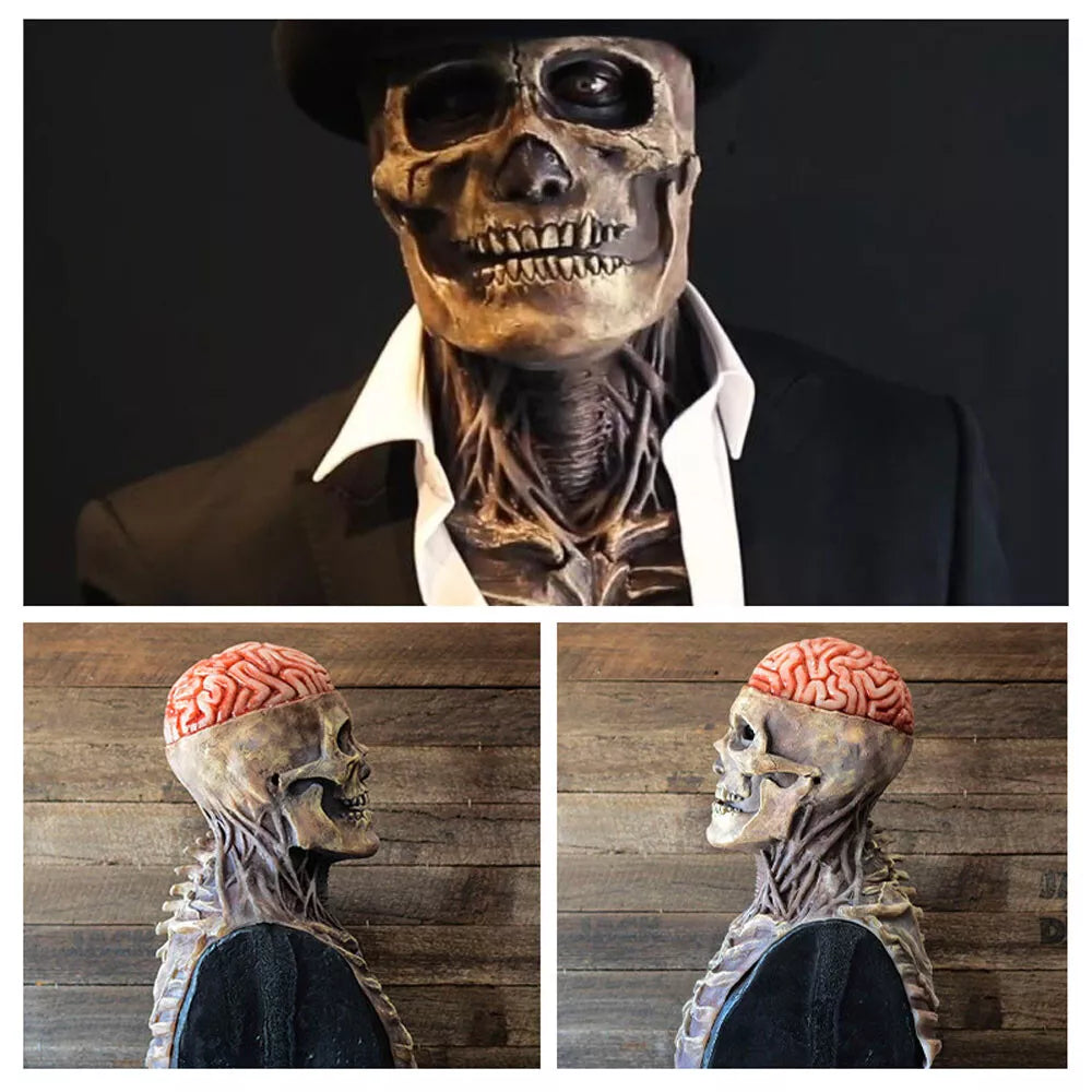 Full Head Skeleton Mask Skull Halloween Cosplay Costume Prop