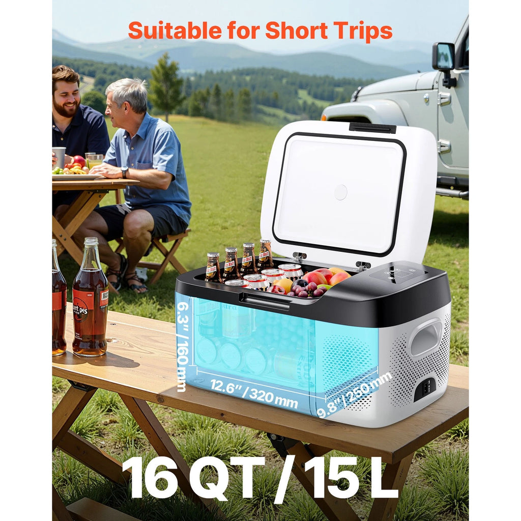 15L Portable Car Fridge Freezer 12V RV Cooler with APP Control Unit