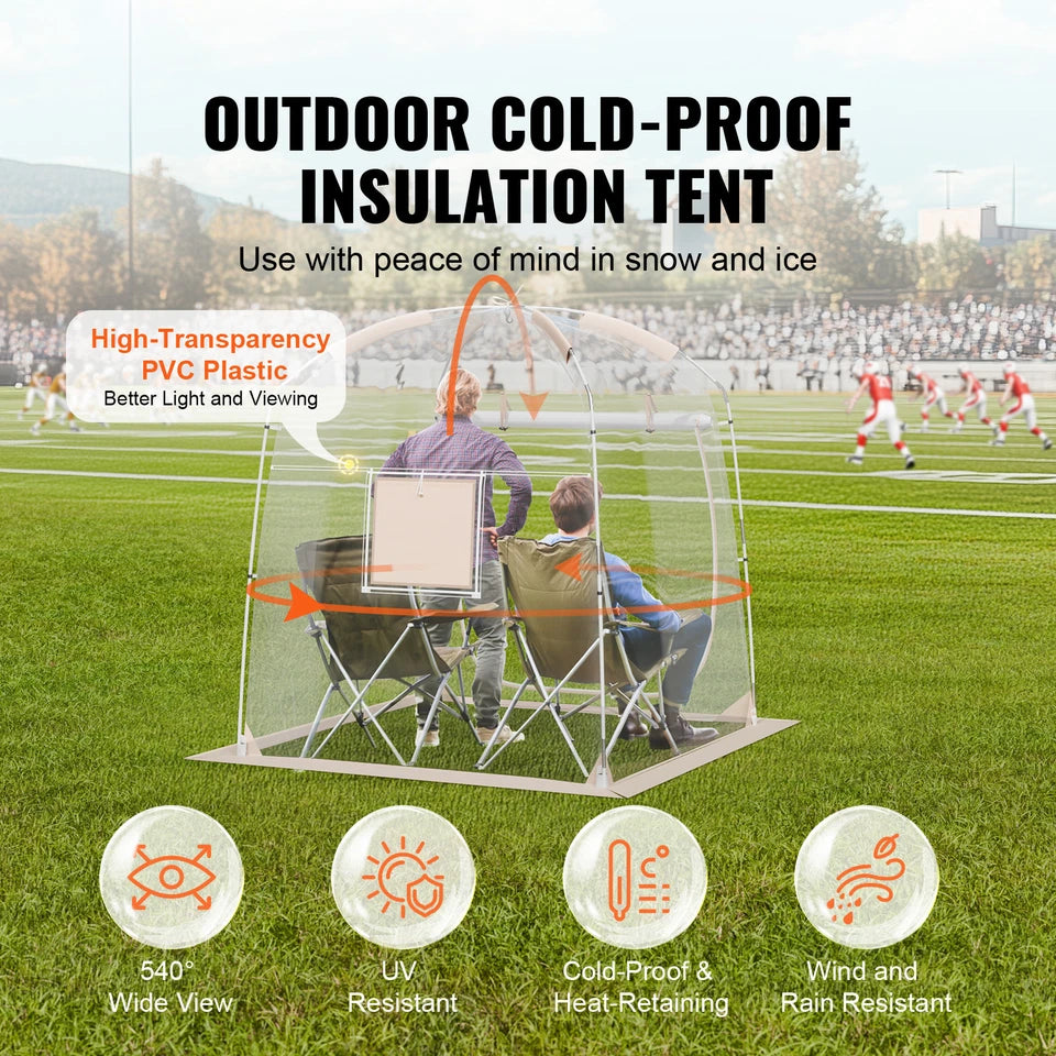 2–4 Person Clear Pop-Up Tent Weatherproof Bubble Outdoor Use