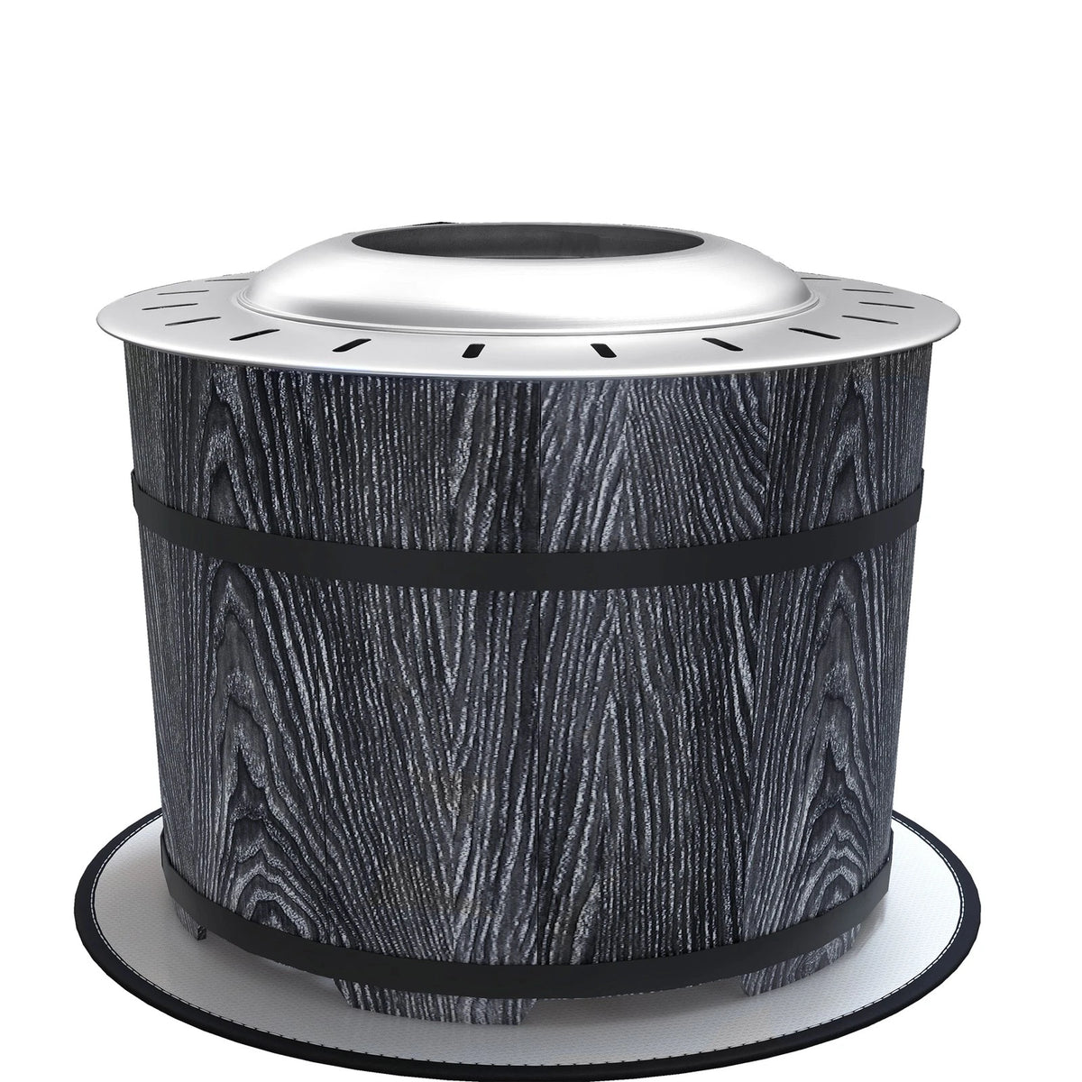 Smokeless Outdoor Fire Pit with Heat-Resistant Mat, Round 20" Patio Heater