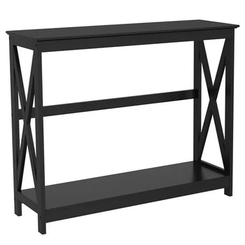 2-Tier X-Design Console Table Living Room Accent Furniture