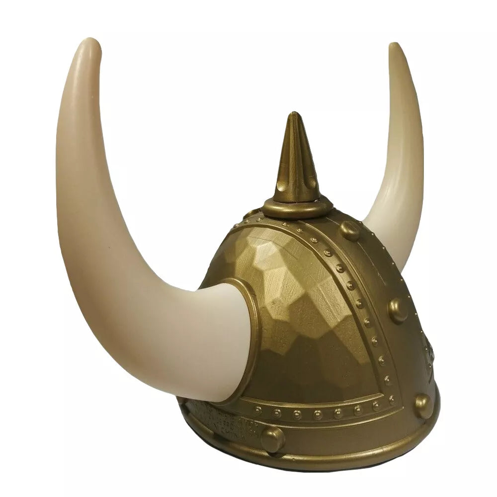 Adult Viking Helmet with White Horns Barbarian Costume Accessory
