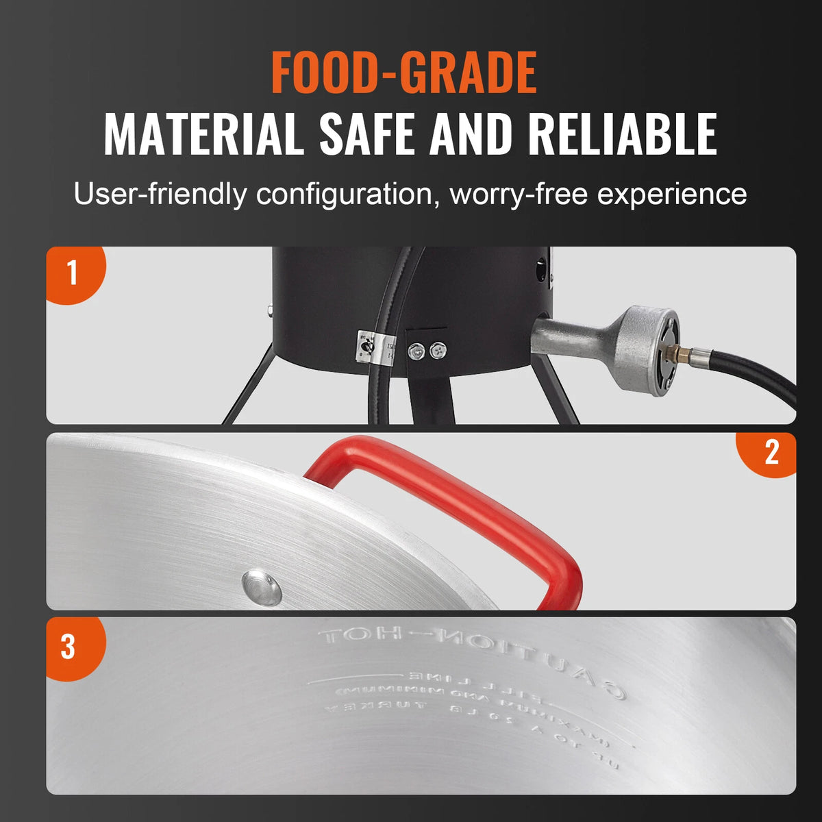 30Qt Propane Turkey Fryer Set with Aluminum Pot & 54,000 BTU Burner