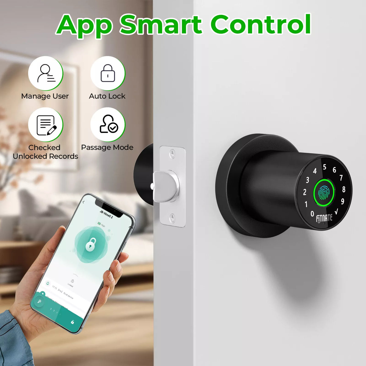 Smart Fingerprint Door Lock with Keypad and App Control