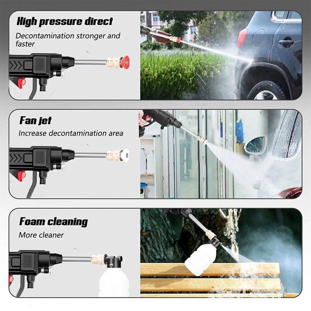 Cordless High Pressure Car Washer 288VF Dual Battery with Foam Gun Kit
