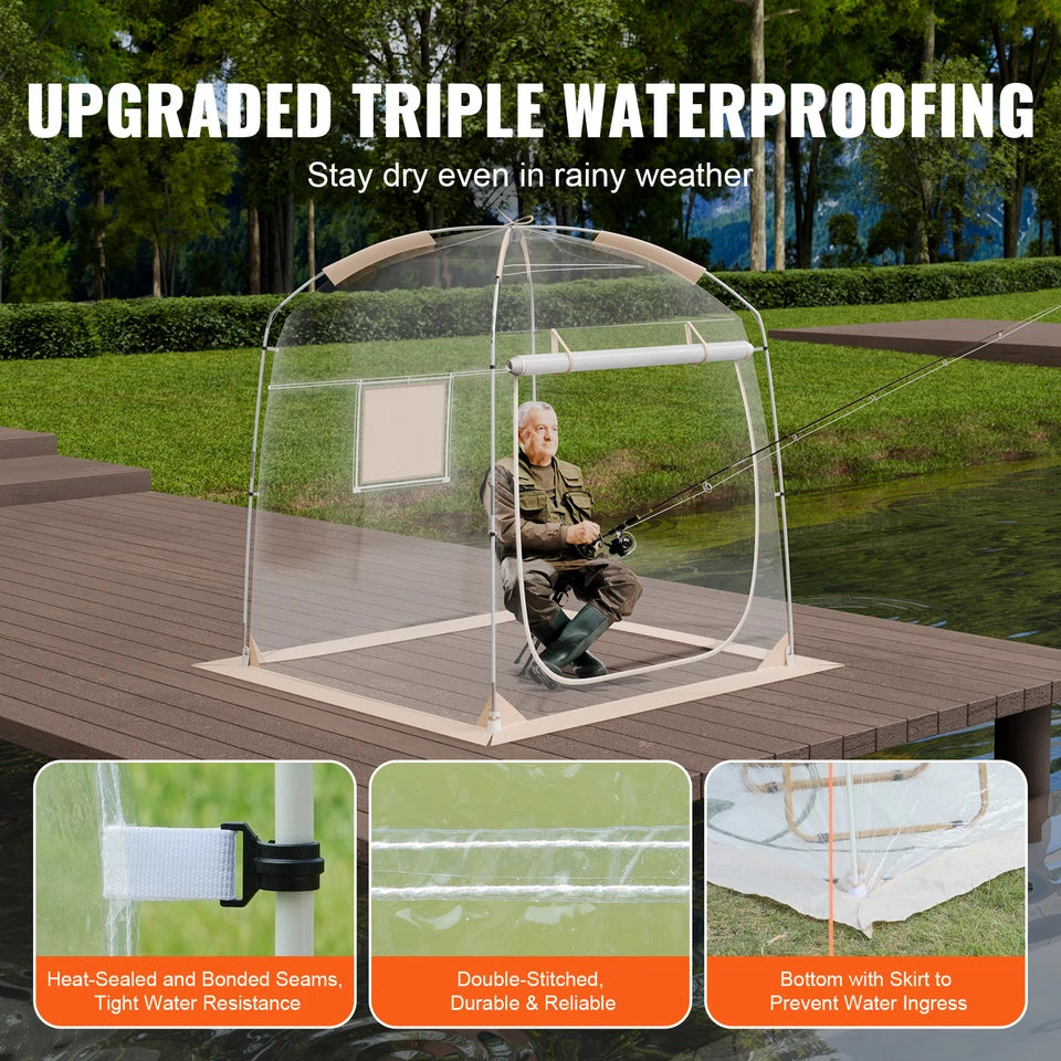 2–4 Person Clear Pop-Up Tent Weatherproof Bubble Outdoor Use