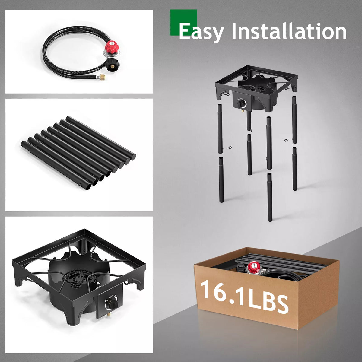 75,000 BTU Portable Propane Gas Burner Stove Outdoor Camp Cooking