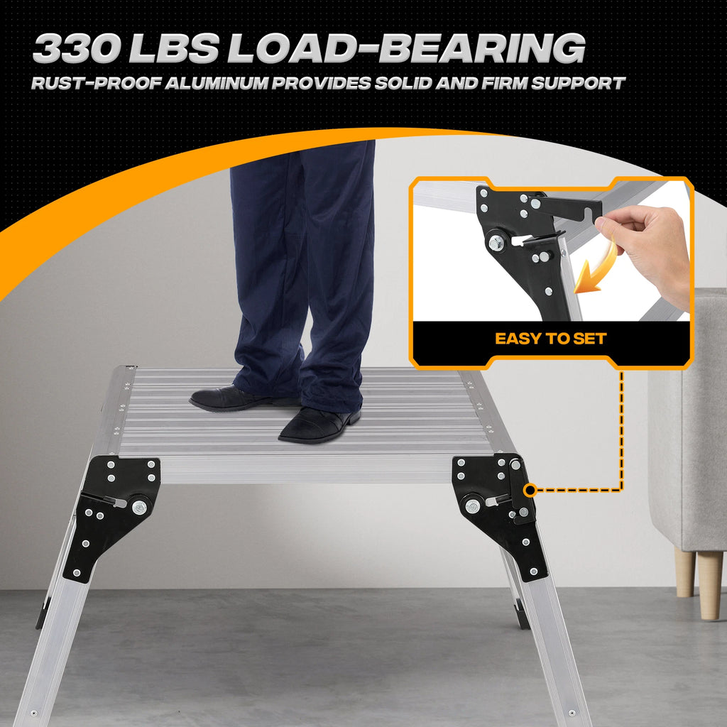 Aluminum Folding Work Platform with Non-Slip Surface 330lb Limit