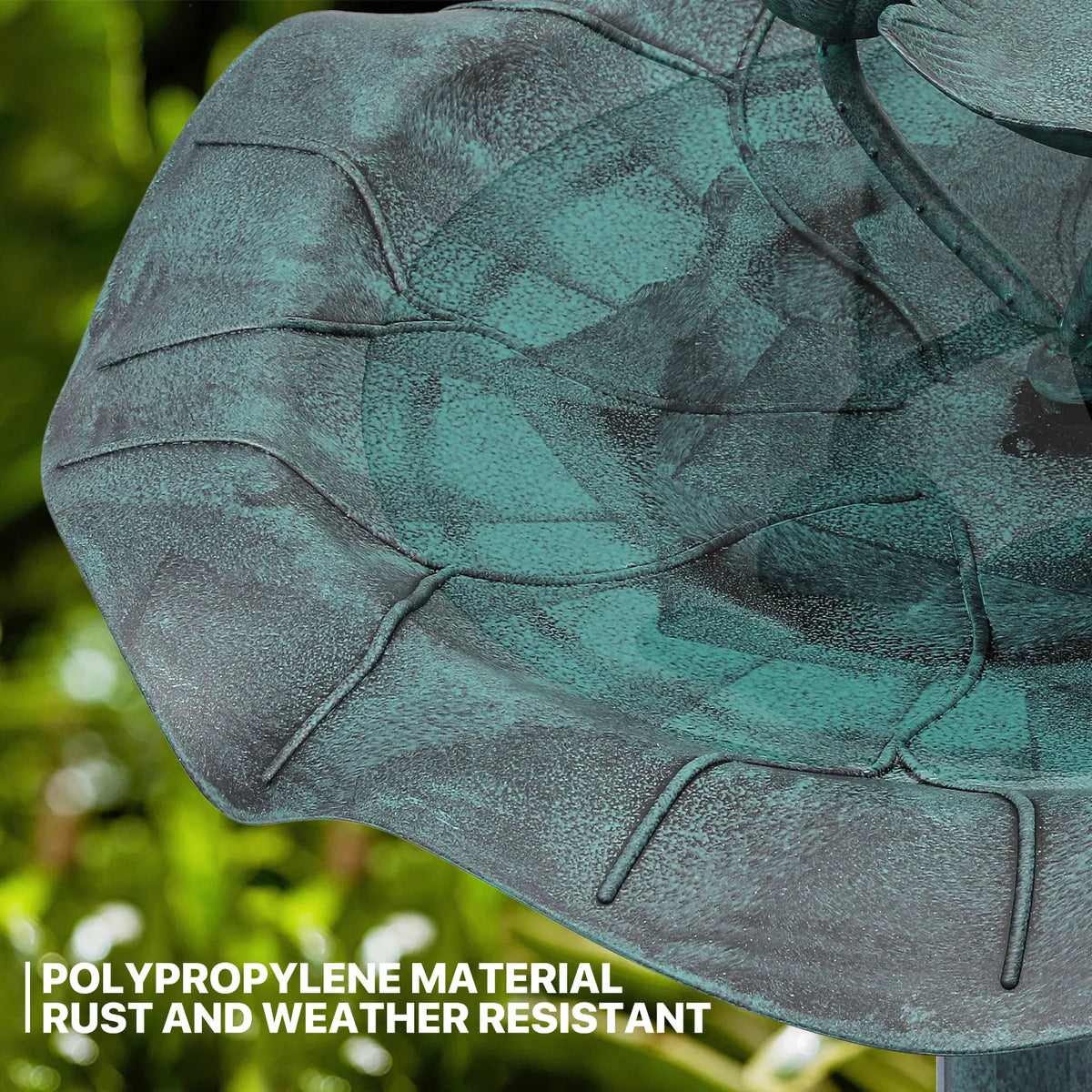 28" Green Outdoor Pedestal Bird Bath Garden Patio Decor