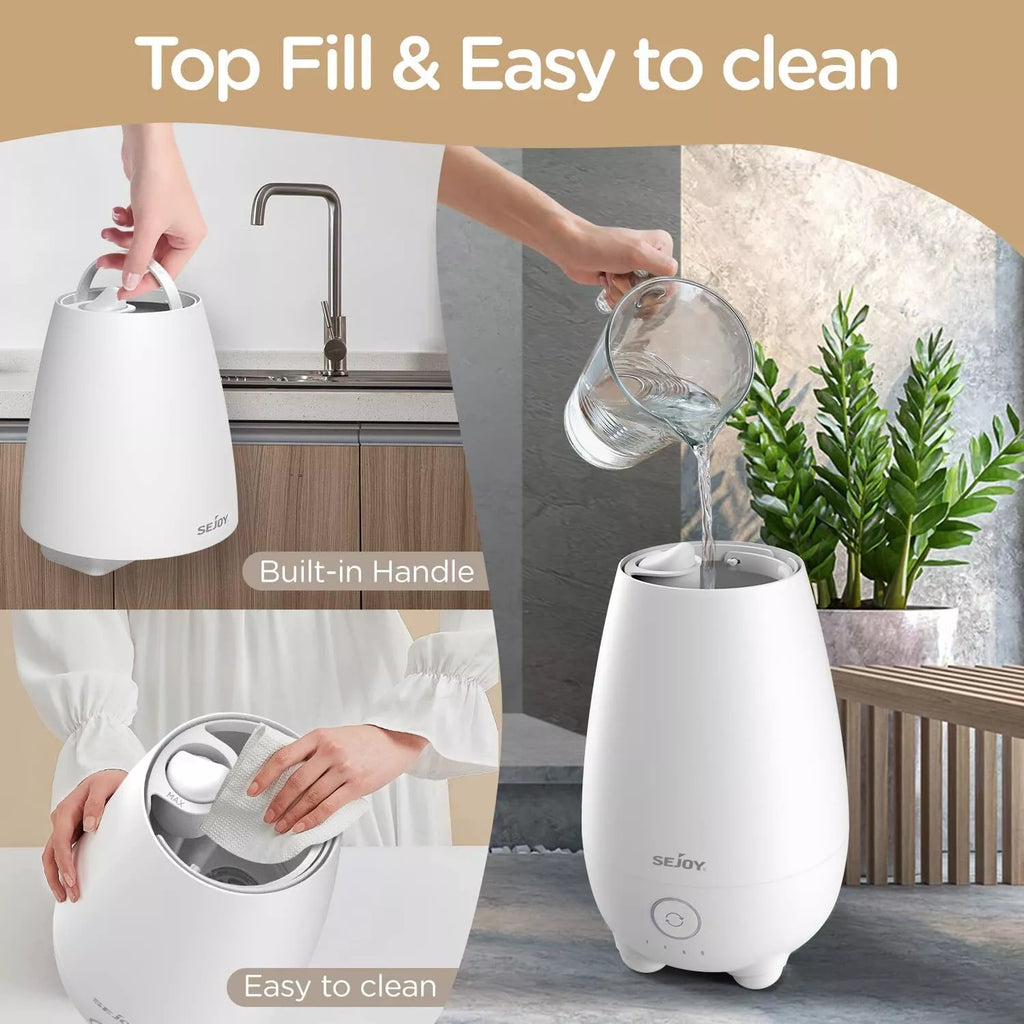 5L Ultrasonic Cool Mist Humidifier for Large Rooms White