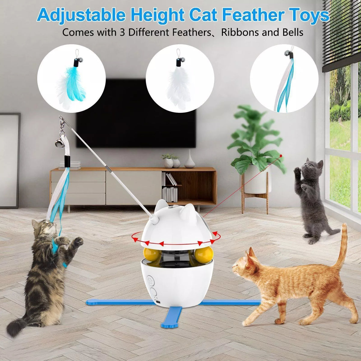 4-in-1 Automatic USB-Powered Cat Toy