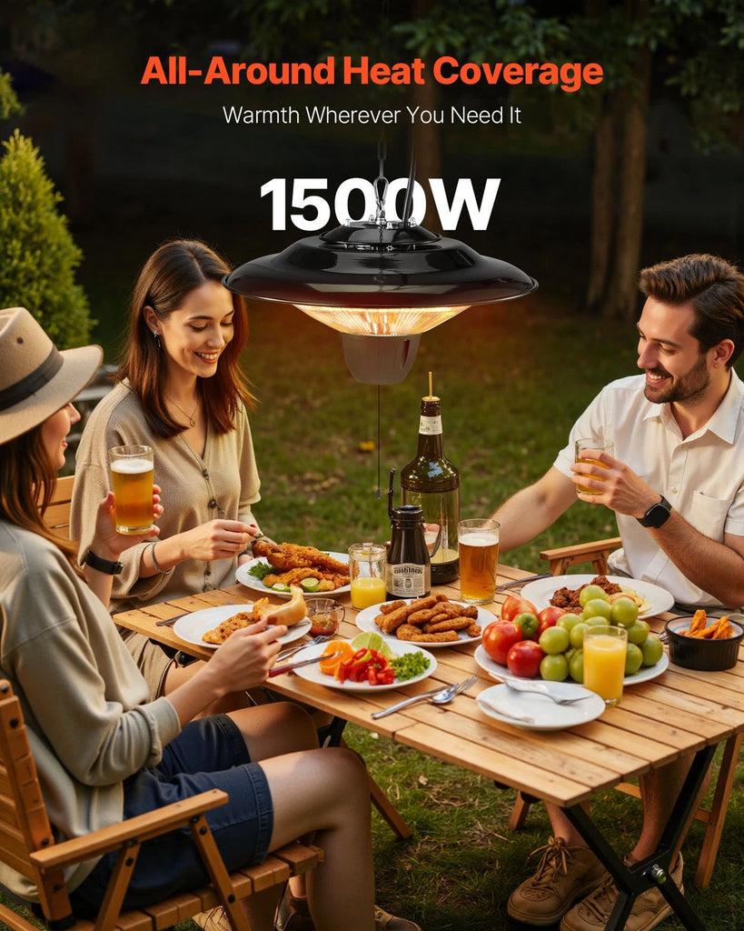 1500W Infrared Hanging Patio Heater Outdoor Ceiling Mount Warmth