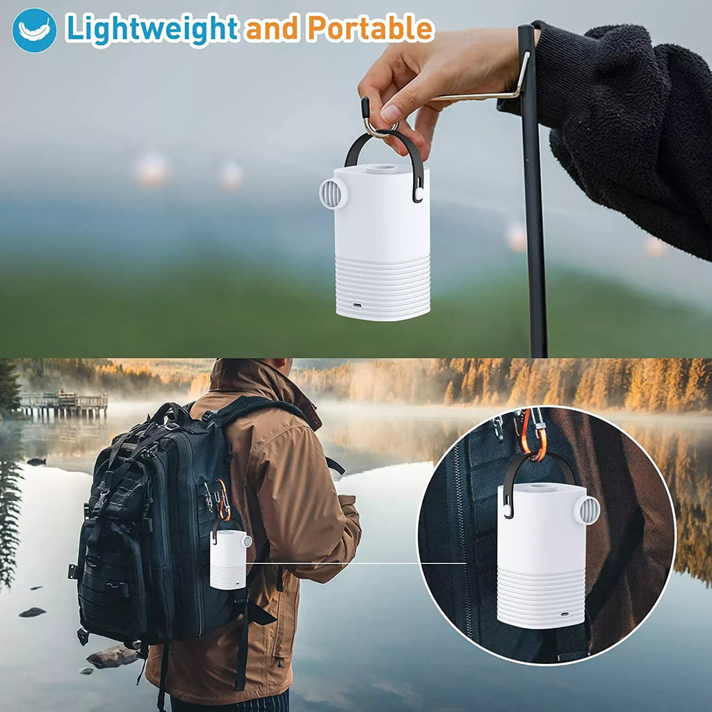 Rechargeable 3-in-1 Portable Electric Air Pump with LED Light