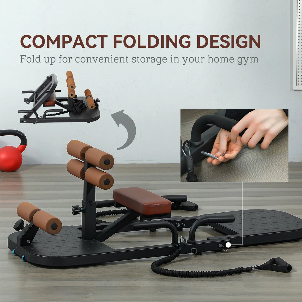 Foldable Sissy Squat Hip Thrust Machine with Push Up Stand Home Gym