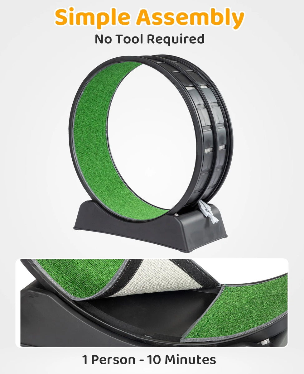 31.5in Cat Exercise Wheel with Safety Lock, Quiet Rollers, and Scratch Pad