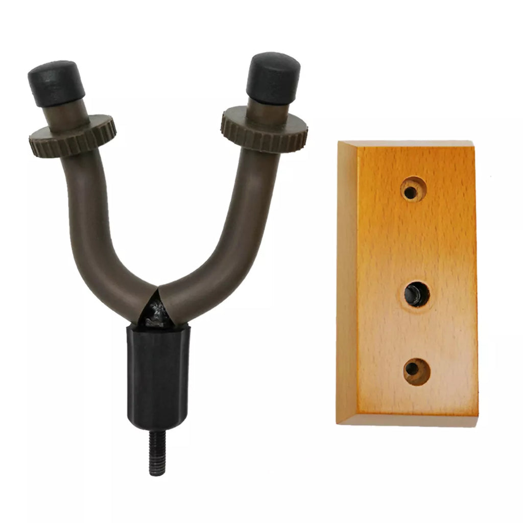 2-Pack Adjustable Guitar Wall Mount Hangers with Wooden Base