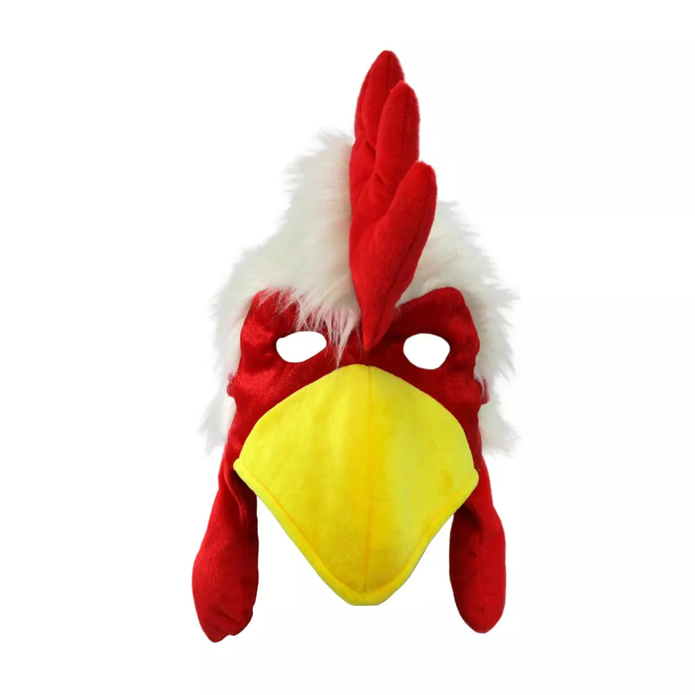 Adult Rooster Hat with Beak and Wattles Halloween Costume Accessory