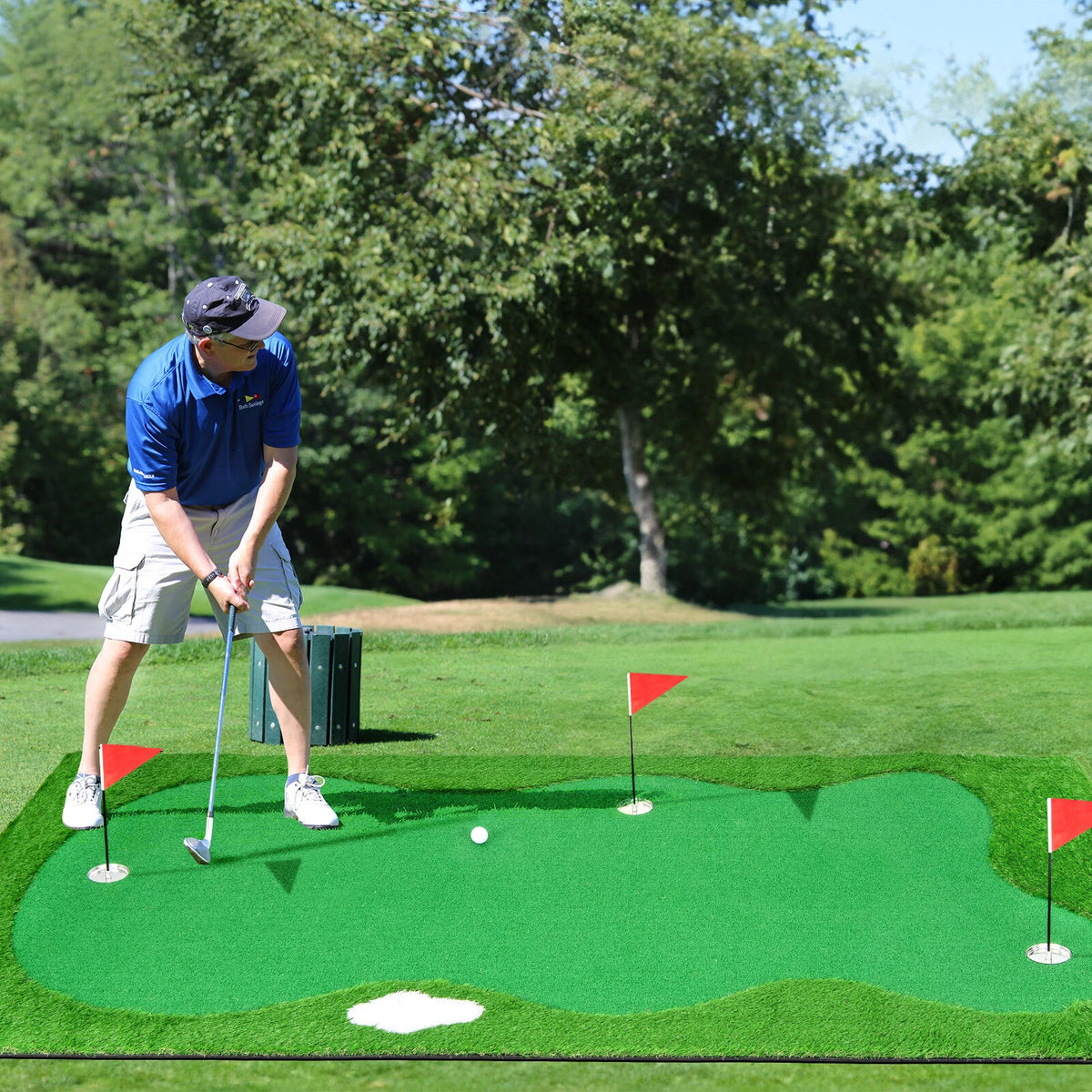 10x5 FT Golf Putting Green Mat with 3 Holes and Complete Accessories